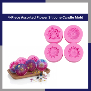 4-Piece Assorted Flower Silicone Candle Mold