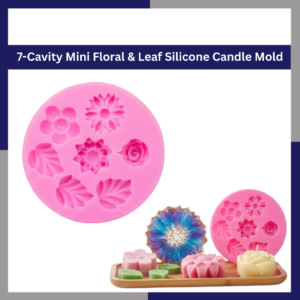 7-Cavity Mini Floral & Leaf Silicone Candle Mold