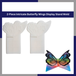 2-Piece Intricate Butterfly Wings Display Stand Mold