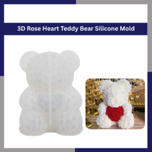 3D Rose Heart Teddy Bear Silicone Mold