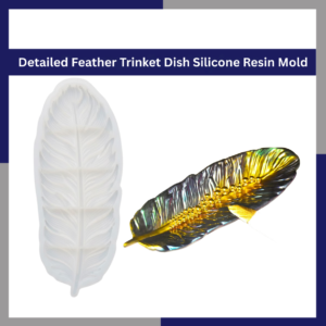 Detailed Feather Trinket Dish Silicone Resin Mold