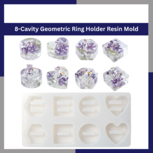 8-Cavity Geometric Ring Holder Resin Mold