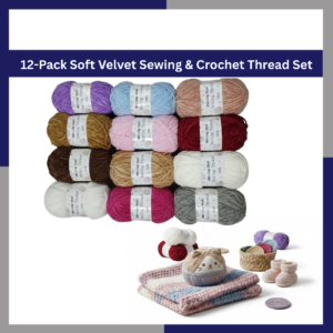 12-Pack Soft Velvet Sewing & Crochet Thread Set